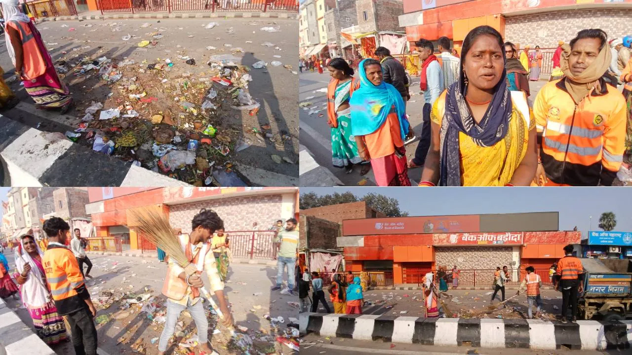 अयोध्या: वेतन नहीं मिलने से नाराज सफाई कर्मियों का अनोखा विरोध, सड़क पर फैलाया कूड़ा, लता चौक पर किया प्रदर्शन,  देखें वीडियो