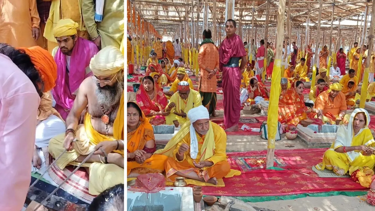 Kannauj में 1108 कुंडीय मृत्युंजय पीतांबरा महायज्ञ का शुभारंभ, अरणी मंथन के साथ मुख्य यज्ञकुंड में अग्नि का प्राकट्य