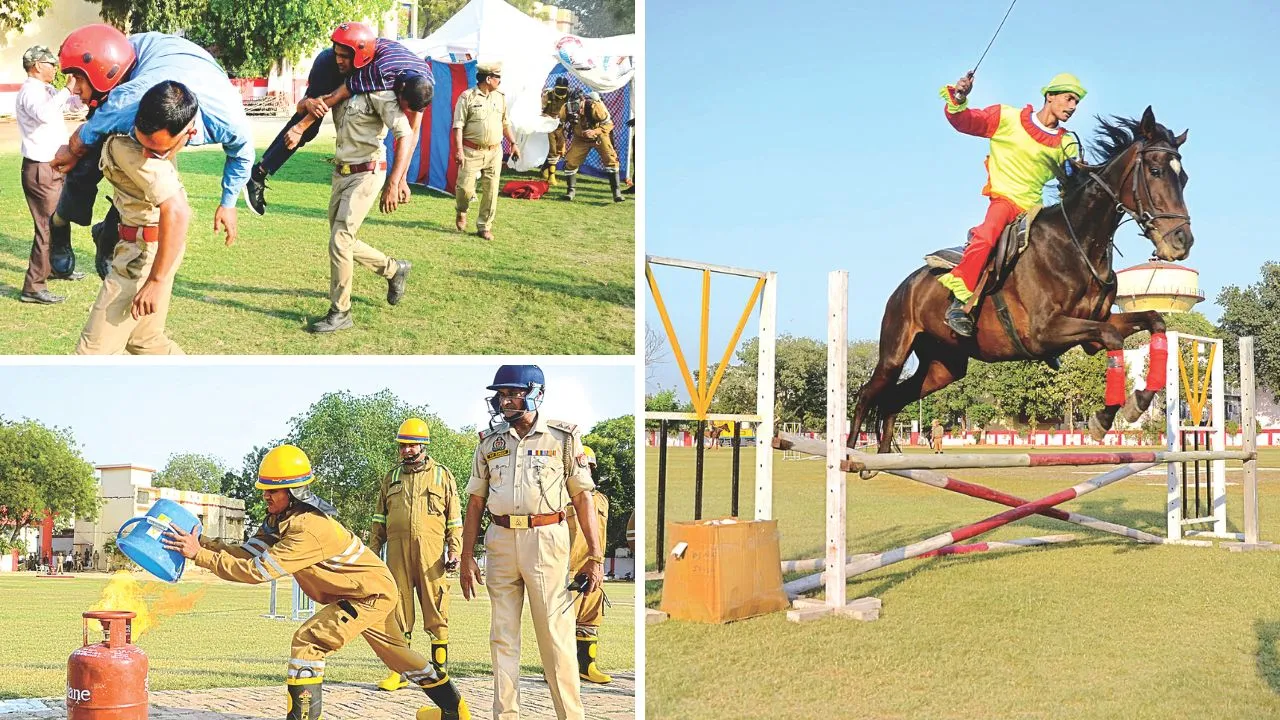 Kanpur: दमकल जवानों ने फायर फाइटिंग दिखाया जौहर, युवा आईपीएस ने घुड़सवारी में मनवाया लोहा, तालियों से गूंजा मैदान 