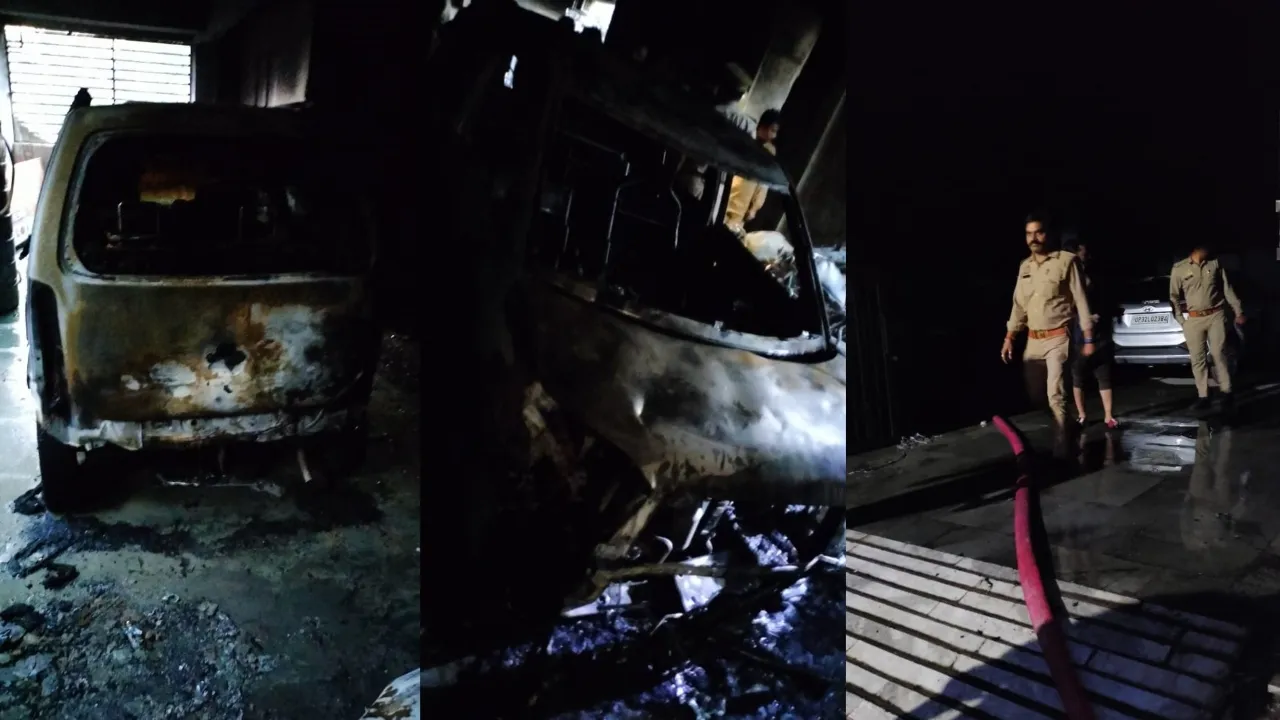 लखनऊ: सिल्वर अपार्टमेंट की पार्किंग में लगी आग, 7 टू व्हीलर और 4 कारें जली, 6 लोग सुरक्षित निकाले गए