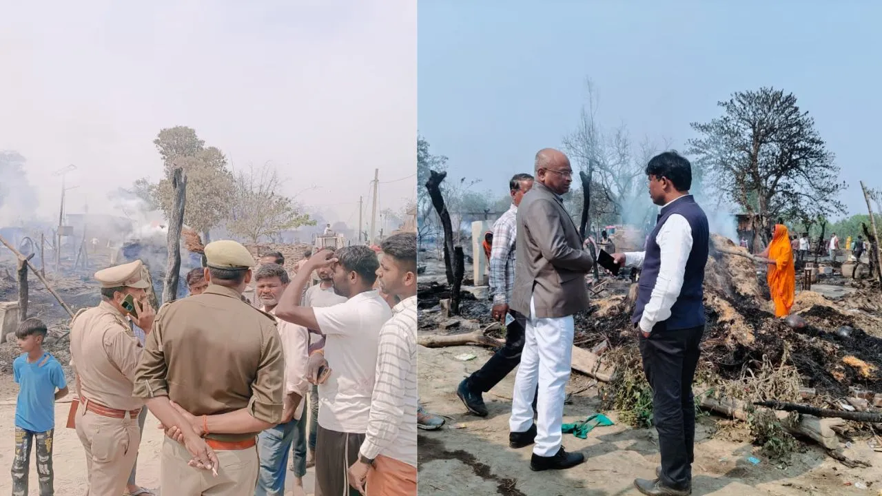 लखीमपुर खीरी: भीषण आग ने निगल लिए 32 घर...खाने को तिनका तक नहीं बचा