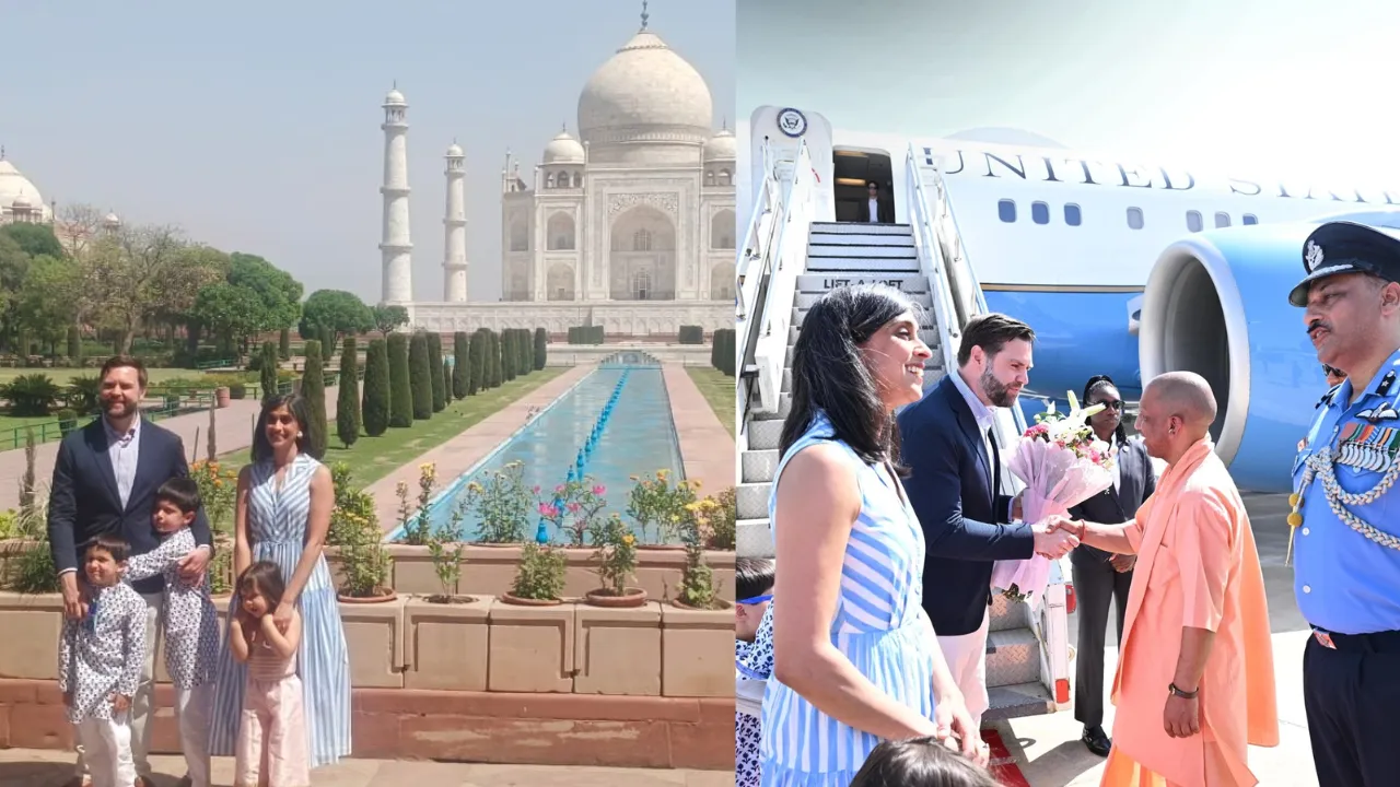 परिवार के साथ ताजमहल देखने पहुंचे अमेरिकी उप राष्ट्रपति जेडी वेंस, सीएम योगी ने गर्मजोशी से किया स्वागत