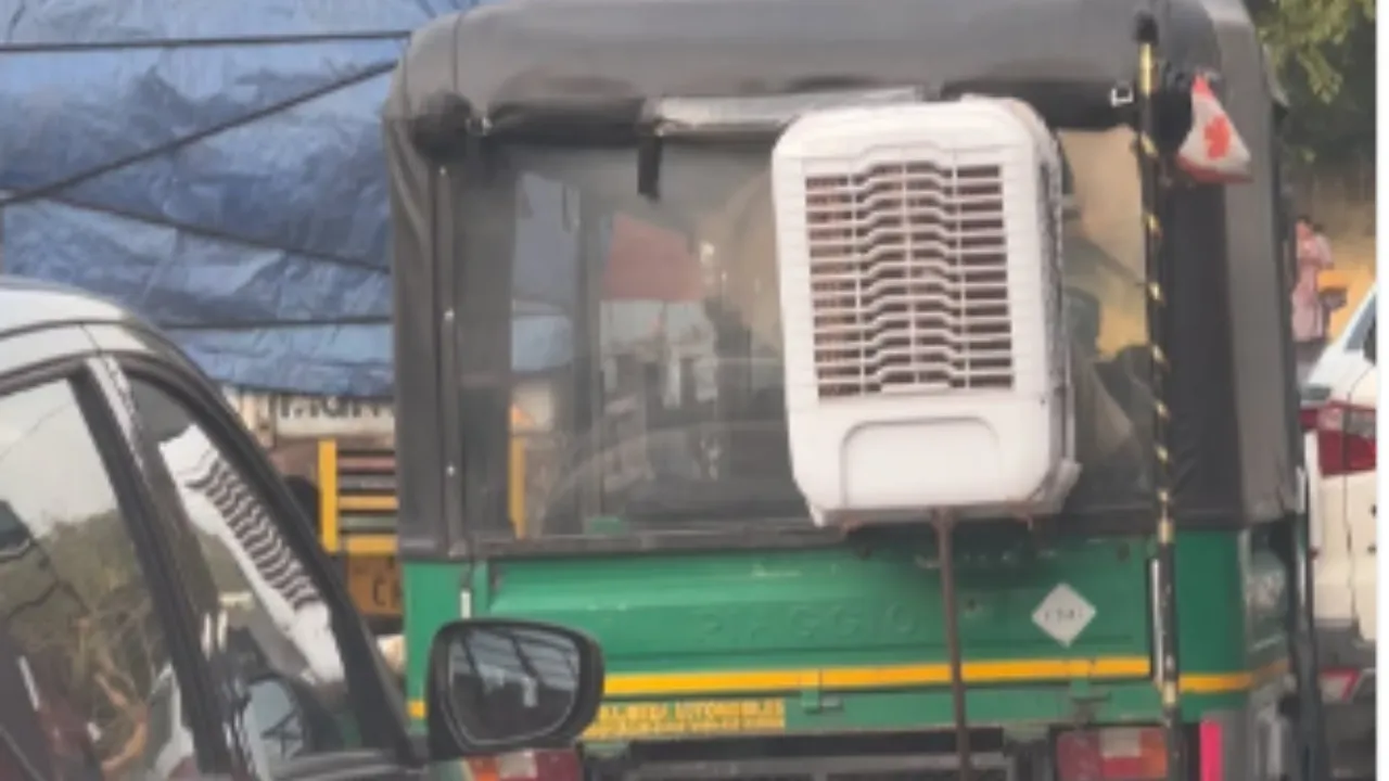 गर्मी से बचने का टिकाऊ जुगाड़, ऑटो में ही लगा लिया कूलर, देखें Viral Video