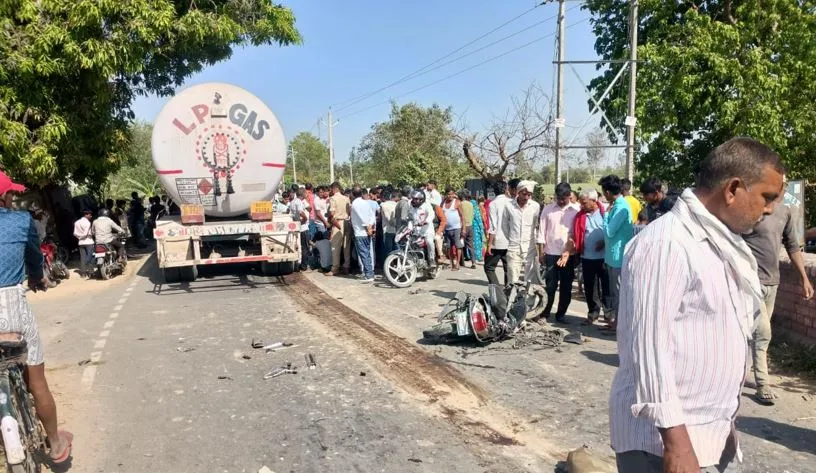 लखीमपुर खीरी: टैंकर ने स्कूटी को मारी टक्कर, युवक की दर्दनाक मौत