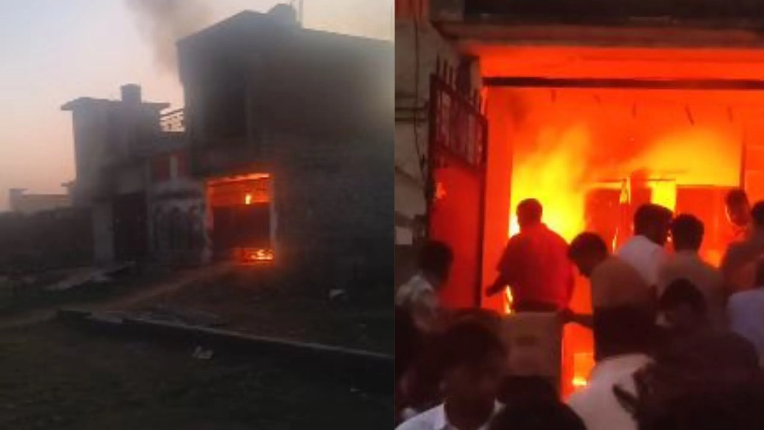 मुरादाबाद: मंदिर गए परिवार के बंद घर में लगी भीषण आग, 2 लाख का सामान खाक