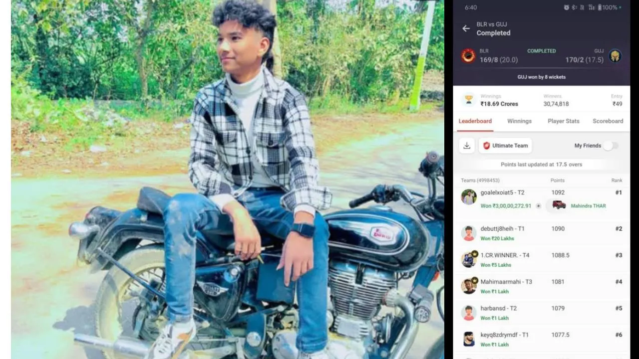 बहराइच: my 11 circle में 49 रुपए लगाकर 12वीं के छात्र ने जीता 3 करोड़ रुपए और थार