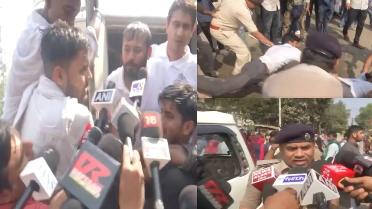बिहार: CM आवास जा रहे कांग्रेस कार्यकर्ताओं की पुलिस से झड़प, कन्हैया कुमार सहित कई हिरासत में