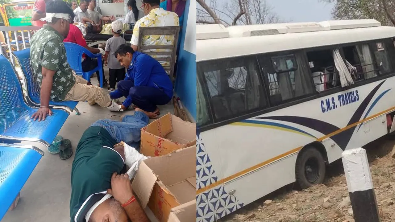 नेपाल के गढ़वा चिसापानी में लखनऊ से जा रही बस दुर्घटनाग्रस्त, 19 यात्री और कंडक्टर घायल