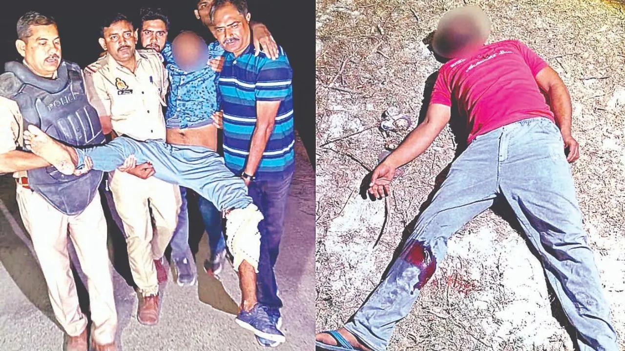 Kanpur में तिहरे हत्याकांड के आरोपियों से पुलिस की मुठभेड़: दो के पैर में लगी गोली, स्कॉर्पियो से भागने की कर रहे थे कोशिश