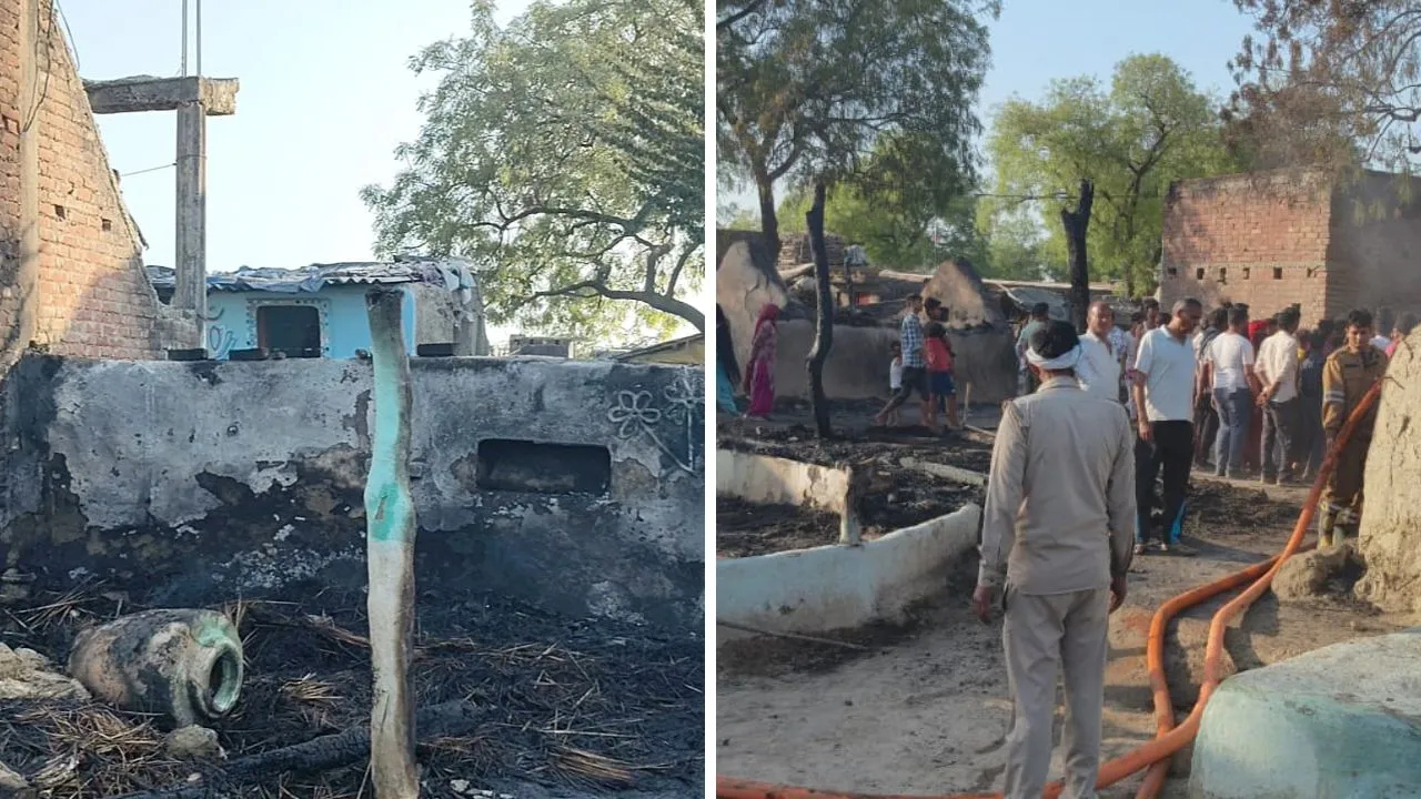 Kanpur में संदिग्ध परिस्थितियों में लगी आग, नौ झोपड़ियां जलकर राख, दमकलकर्मियों ने पाया काबू, लाखों का हुआ नुकसान