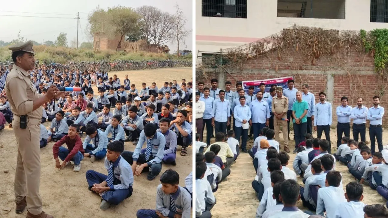 Kanpur: बच्चों को बताए यातायात नियम, ट्रैफिक उपनिरीक्षक बोले-ओवरस्पीड से बचें, 18 वर्ष से कम उम्र के बच्चे न चलाएं गाड़ी  