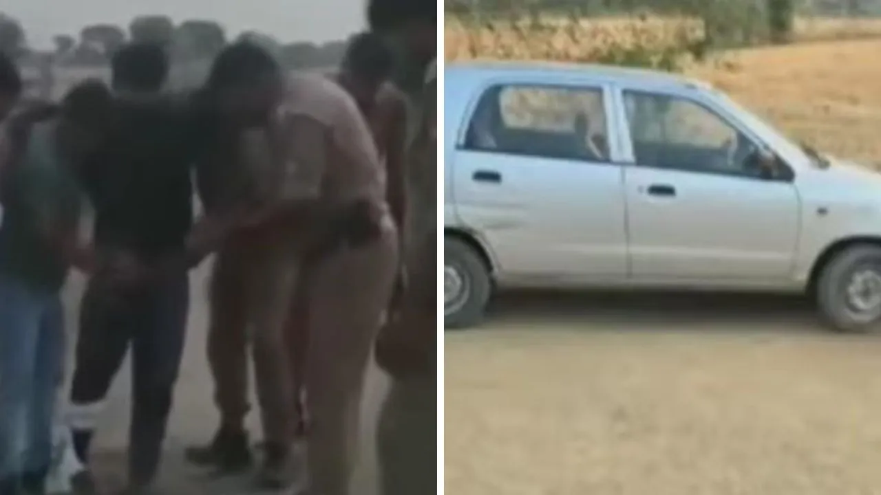 कानपुर की सजेती पुलिस की बदमाशों से मुठभेड़, एक के पैर में लगी गोली, कार समेत गिरफ्तार: दूसरा साथी फरार