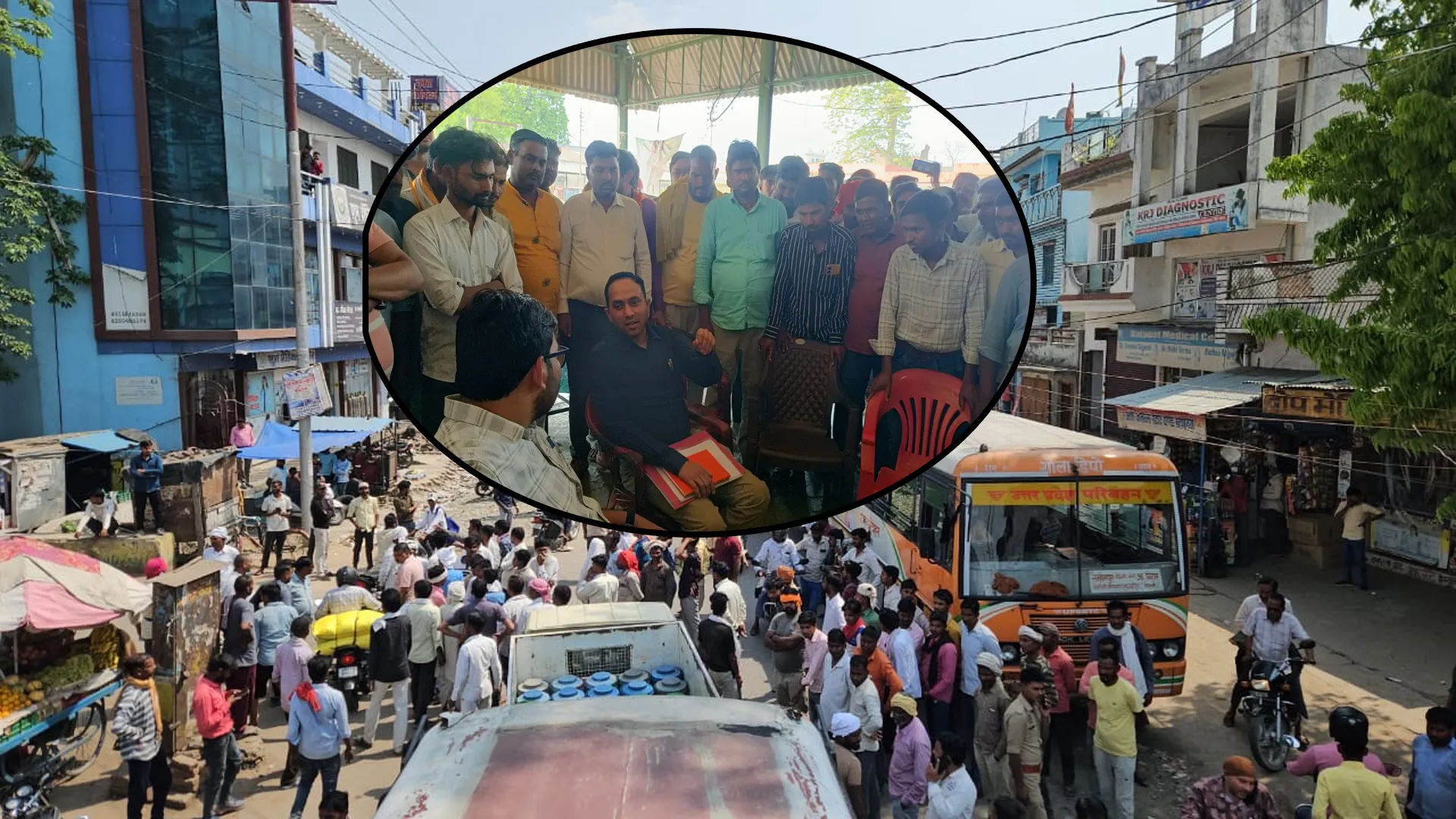 लखीमपुर खीरी: राजापुर मंडी में गेट पास पर रोक लगने से भड़के किसानों का हंगामा