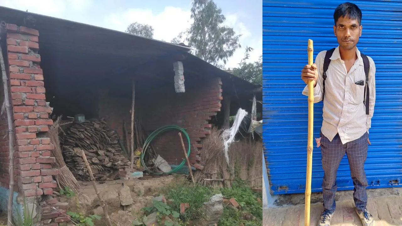 पीलीभीत: बाढ़ में गिरा आशियाना, भटक रहा दिव्यांग, बोला- अब तक नहीं मिला आवास