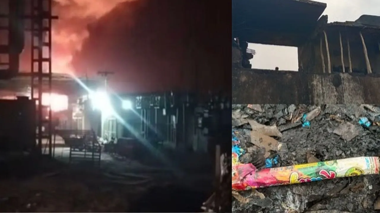 बरेली: पटाखों के गोदाम में लगी भीषण आग, चौकीदार झुलसा, धमाकों से फैल गई दहशत