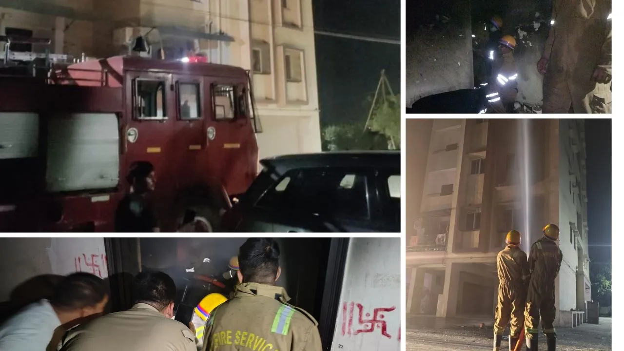 कानपुर के केडीए हाइट्स अपार्टमेंट की चौथी मंजिल में लगी आग: ऊंची-ऊंची लपटें उठती देख मचा हड़कंप, दमकल कर्मियों ने पाया काबू 