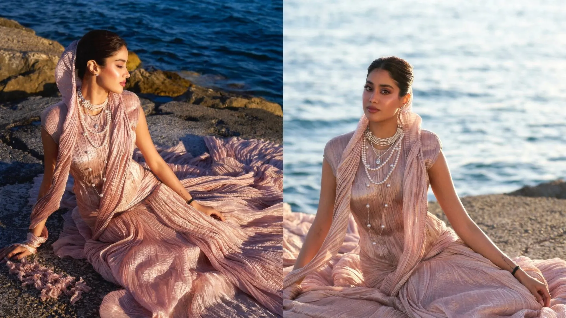 Cannes : जाह्नवी कपूर ने बिखेरा जलवा, गुलाबी रंग में ड्रामेटिक घूंघट लुक वायरल 