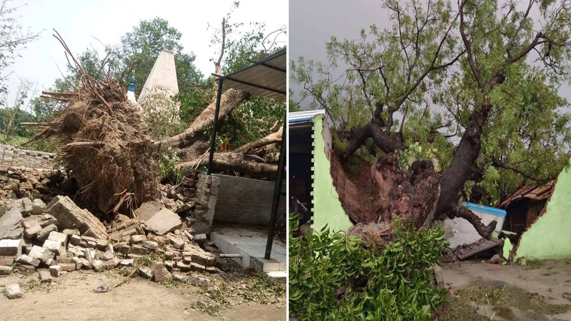 लखीमपुर खीरी: तेज आंधी का निघासन और पलिया में कहर...छप्पर ढहने से बाप-बेटी की दबकर मौत