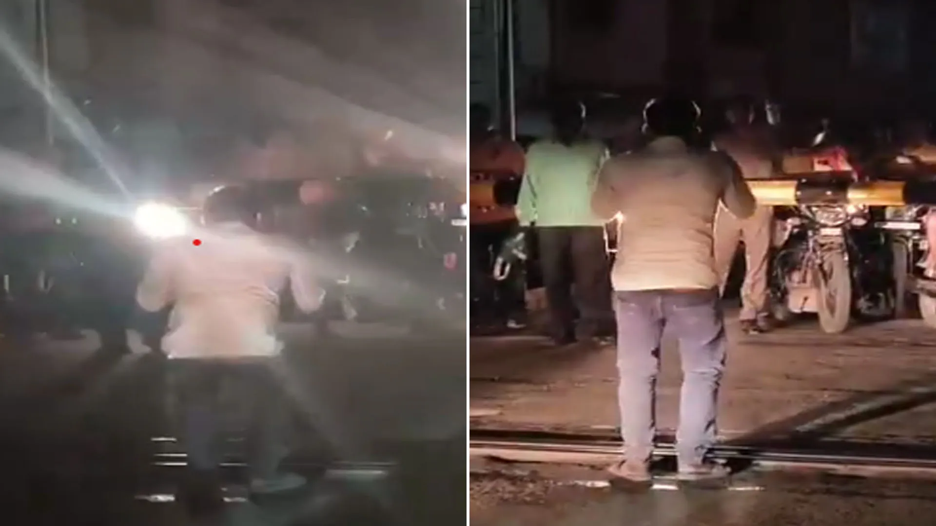 लखीमपुर खीरी: रेलवे क्रासिंग में फंसा ई-रिक्शा....चालक से लगवाई उठक-बैठक