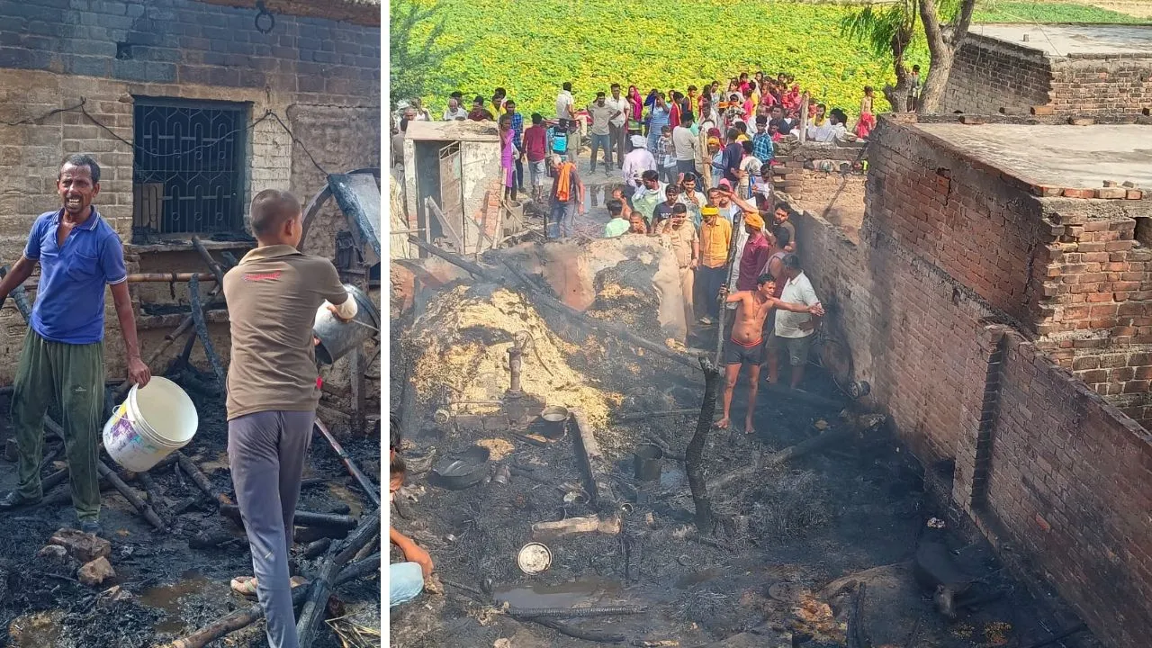 Auraiya: तीन घरों में लगी आग, 10 लाख रुपये का नुकसान, ग्रामीणों ने पाया काबू, बोले- सूचना के बावजूद नहीं पहुंची फायर ब्रिगेड
