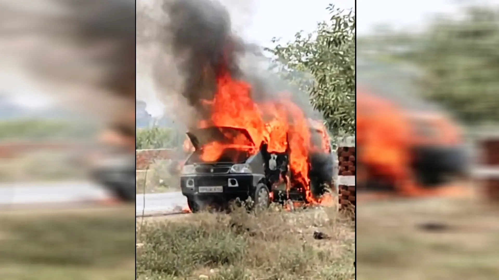 कासगंज: गंगा स्नान कर लौट रहे श्रद्धालुओं की कार में आग लगने से हड़कंप