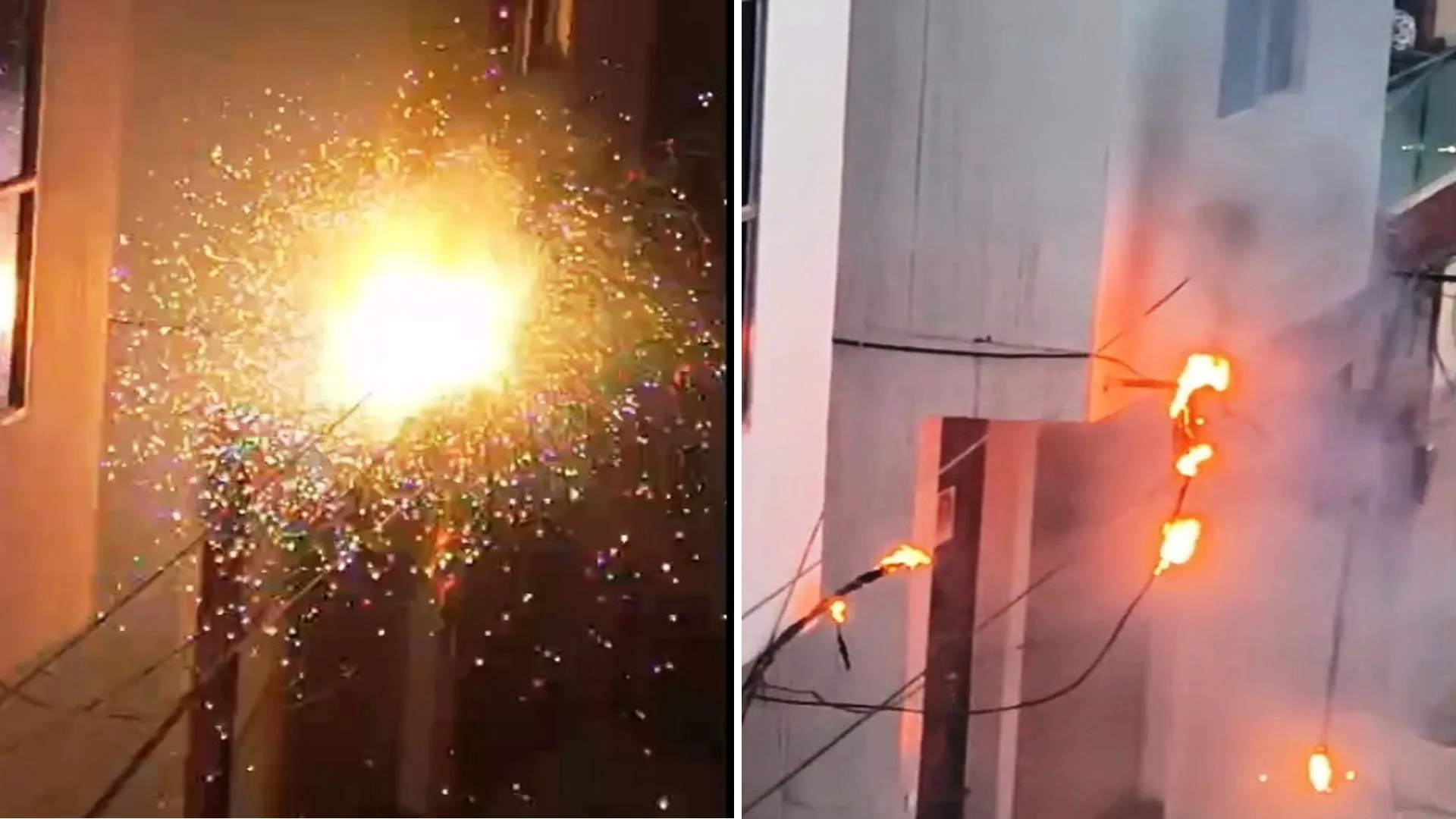 कासगंज: बिजली केबिल धूं-धूं कर जली तो कई मकान जद में आने से बचे...लोगों में फैली दहशत