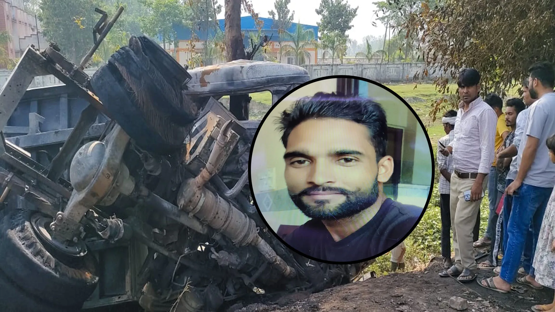 रामपुर: टक्कर के बाद आग का गोला बना ट्रक...चालक की जिंदा जलकर दर्दनाक मौत