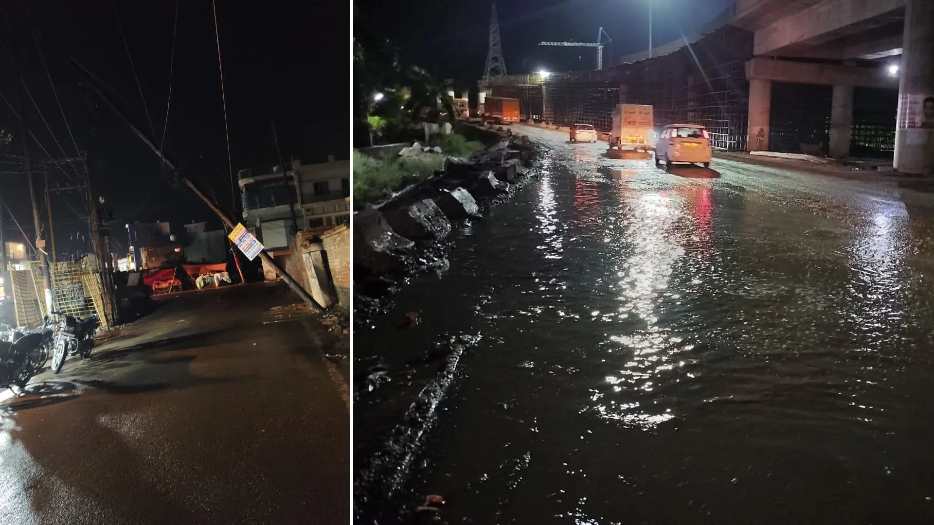 रामपुर: आंधी बारिश की वजह से बिजली गुल...कई जगह पेड़ धराशायी