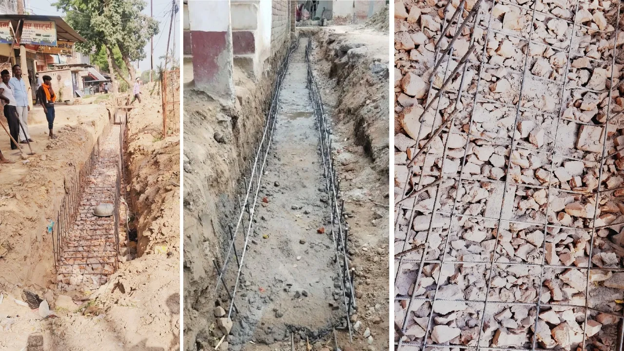 नाला निर्माण में मानकों की अनदेखी का आरोप, ईओ से जांच कराकर ठेकेदार के खिलाफ कार्रवाई की मांग