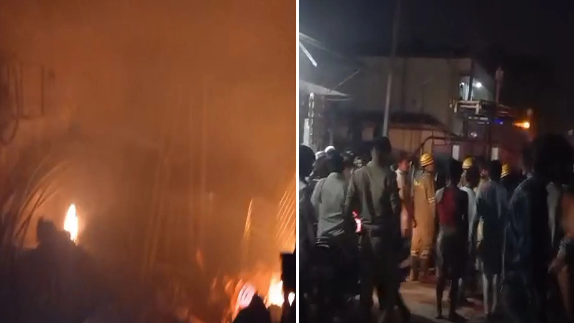 लखीमपुर खीरी: टेंट हाउस गोदाम में भीषण आग से अफरा-तफरी...10 लाख का सामान बना राख  