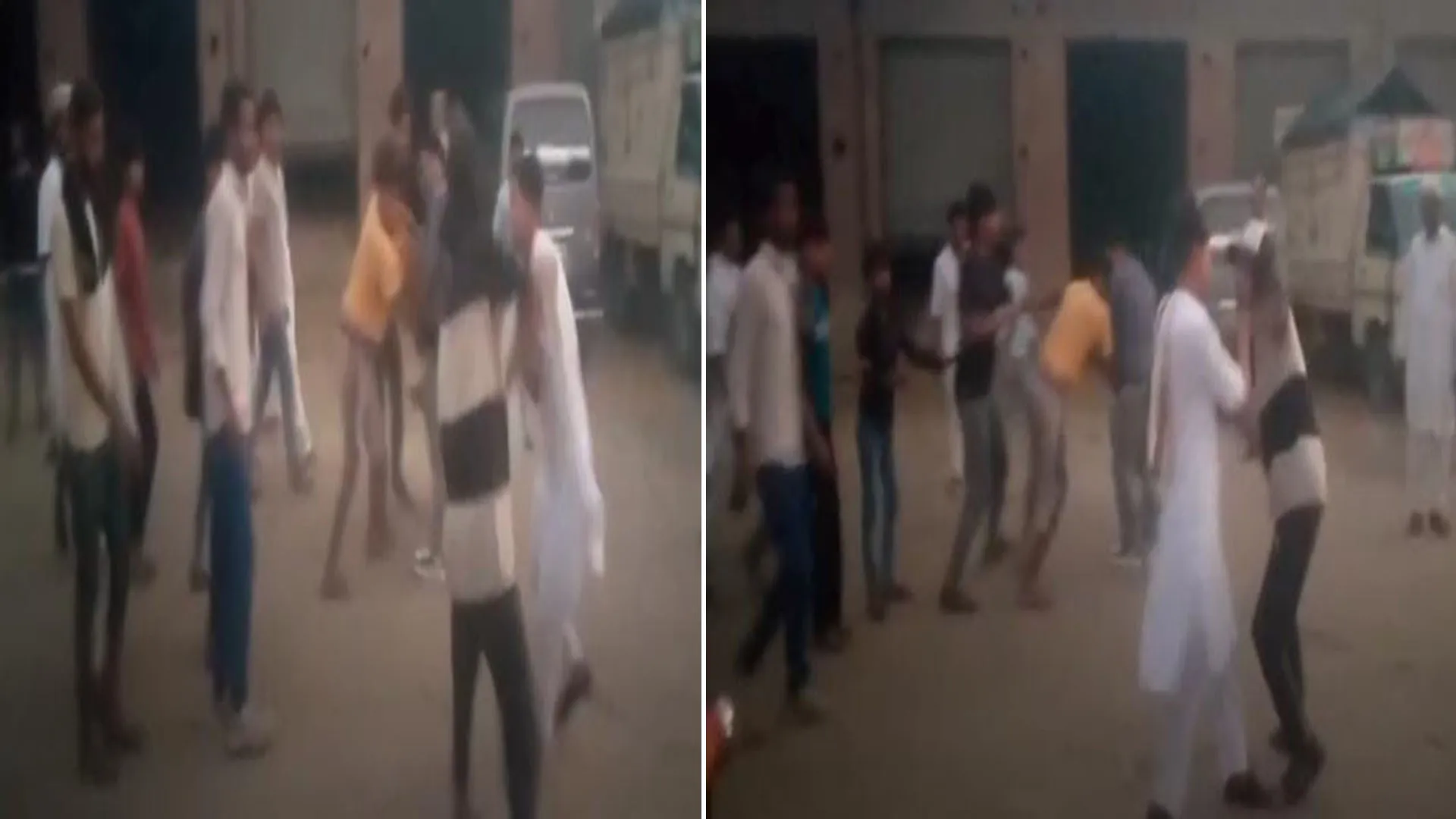 मुरादाबाद: Viral Video...बीच सड़क पर जमकर हुई मारपीट, कार और ट्रक की साइड लगने पर विवाद