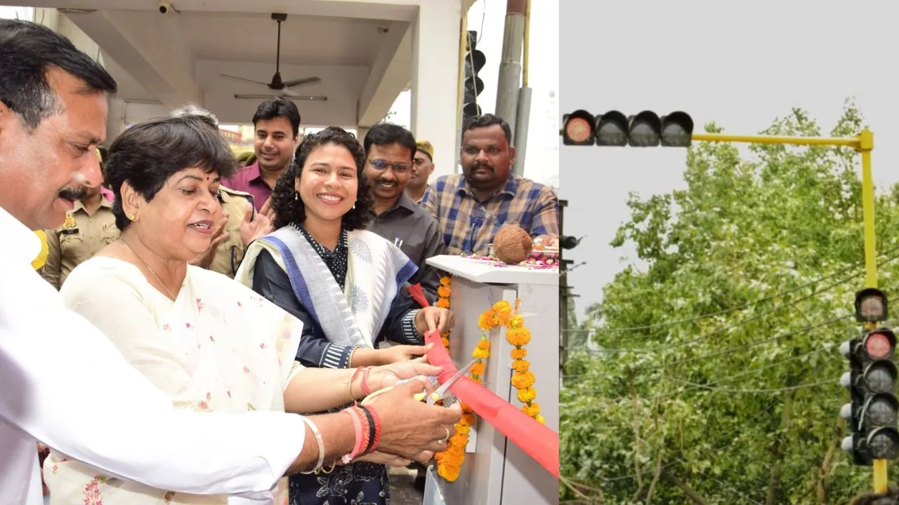 लखीमपुर खीरी में पहला स्मार्ट ट्रैफिक सिग्नल का शुभारंभ, संकटा देवी चौराहा अब होगा जाममुक्त