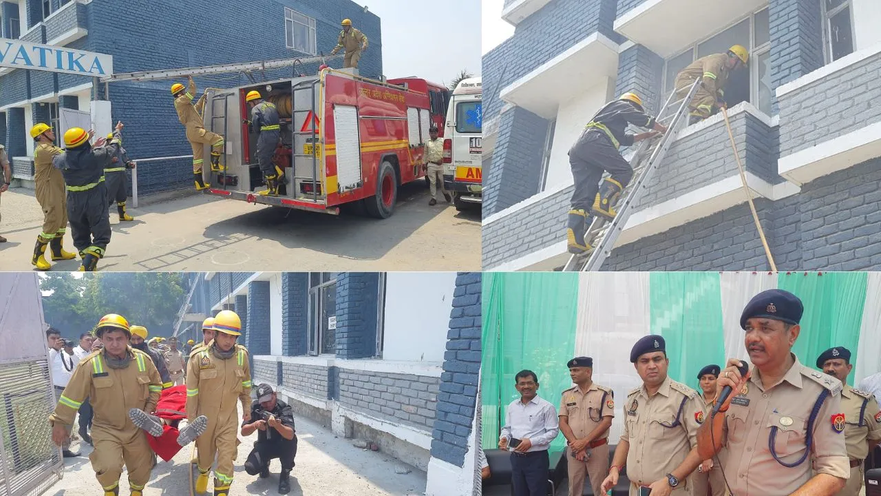 रामपुर में मॉक ड्रिल कर स्कूली छात्रों को आपातकाल में बचाव के बताए तरीके, 50 से ज्यादा पुलिसकर्मी रहे शामिल