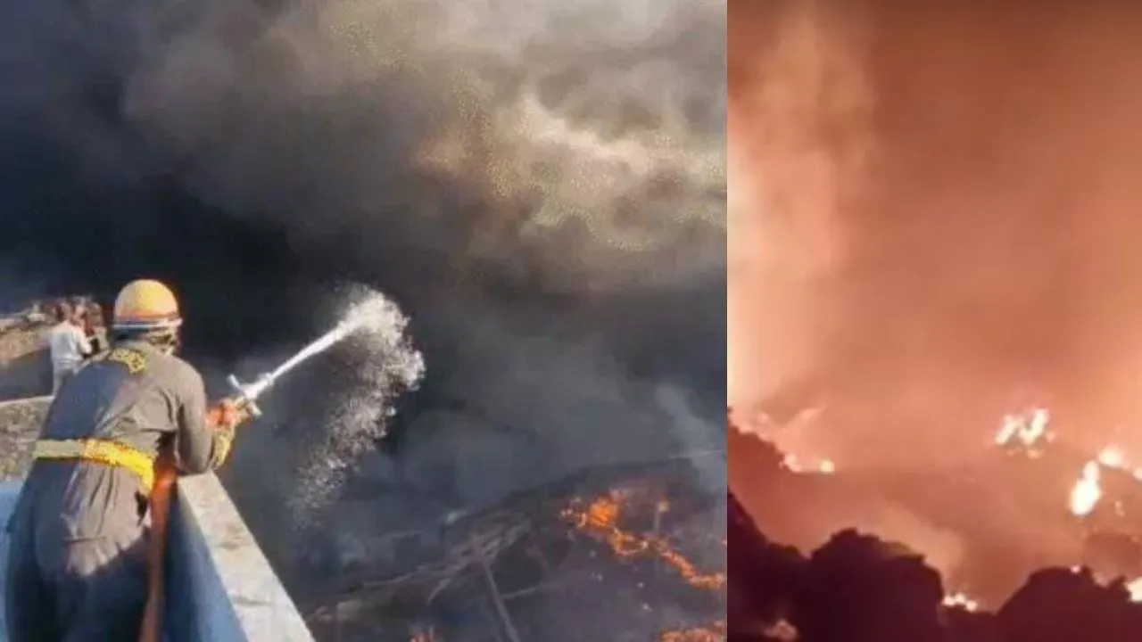 मुरादाबाद: दमकल की 14 गाड़ियों ने सुबह 5 बजे तक पाया आग पर काबू, कपड़ा व्यापारियों को हुआ 5 करोड़ का नुकसान
