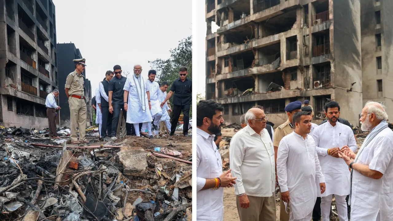 Ahmedabad Plane Crash: प्रधानमंत्री मोदी ने दुर्घटना स्थल का किया मुआयना, कहा- शब्दों में पीड़ा नहीं कर सकते बयां 
