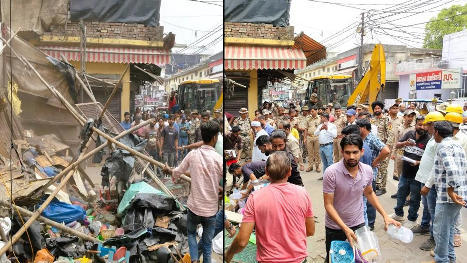 मुरादाबाद : महानगर में चली निगम की जेसीबी, हटाया अतिक्रमण