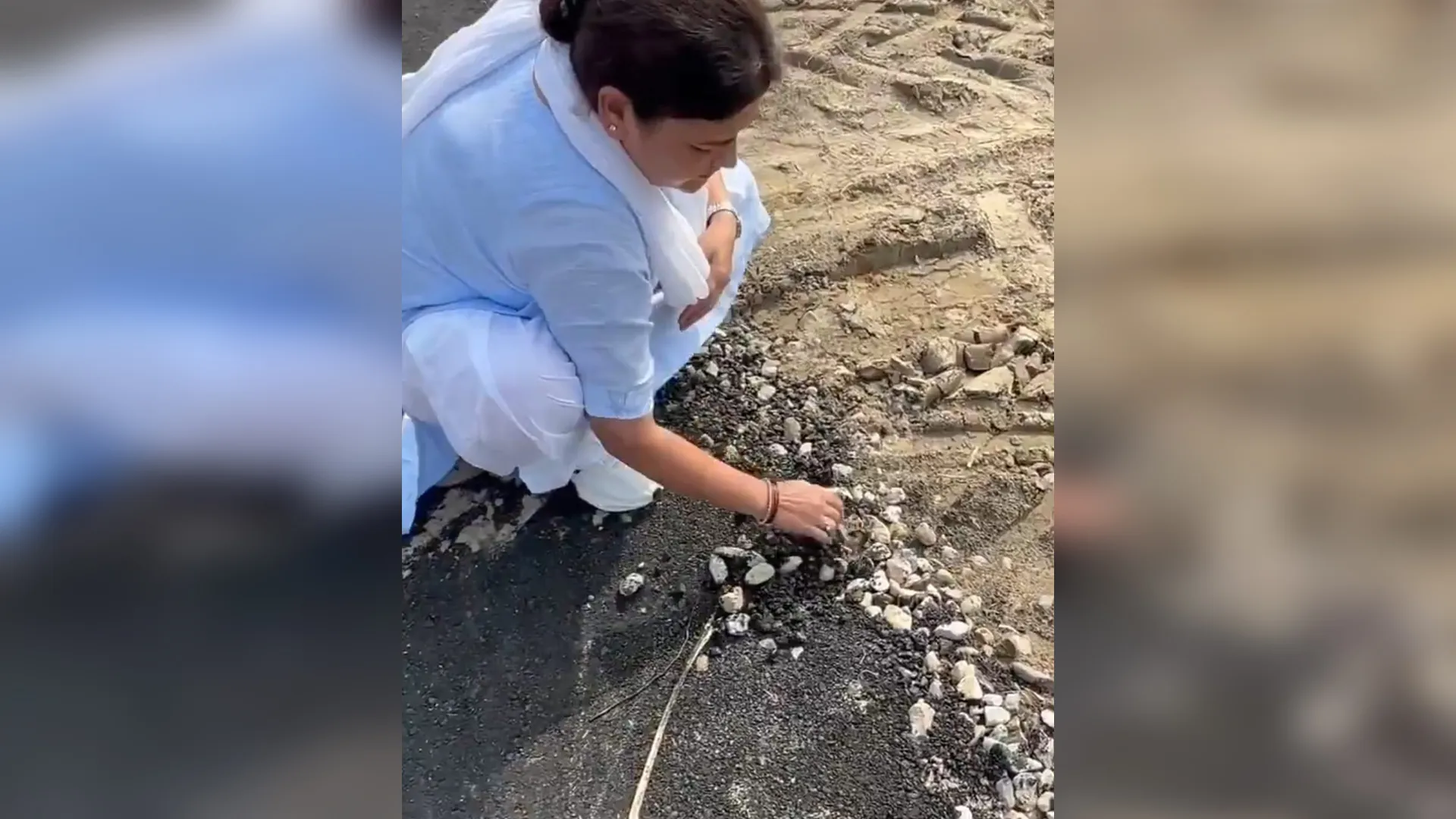 बदायूं : सड़क निर्माण में लोनिवि की पूर्व जिला पंचायत अध्यक्ष ने खोली पोल