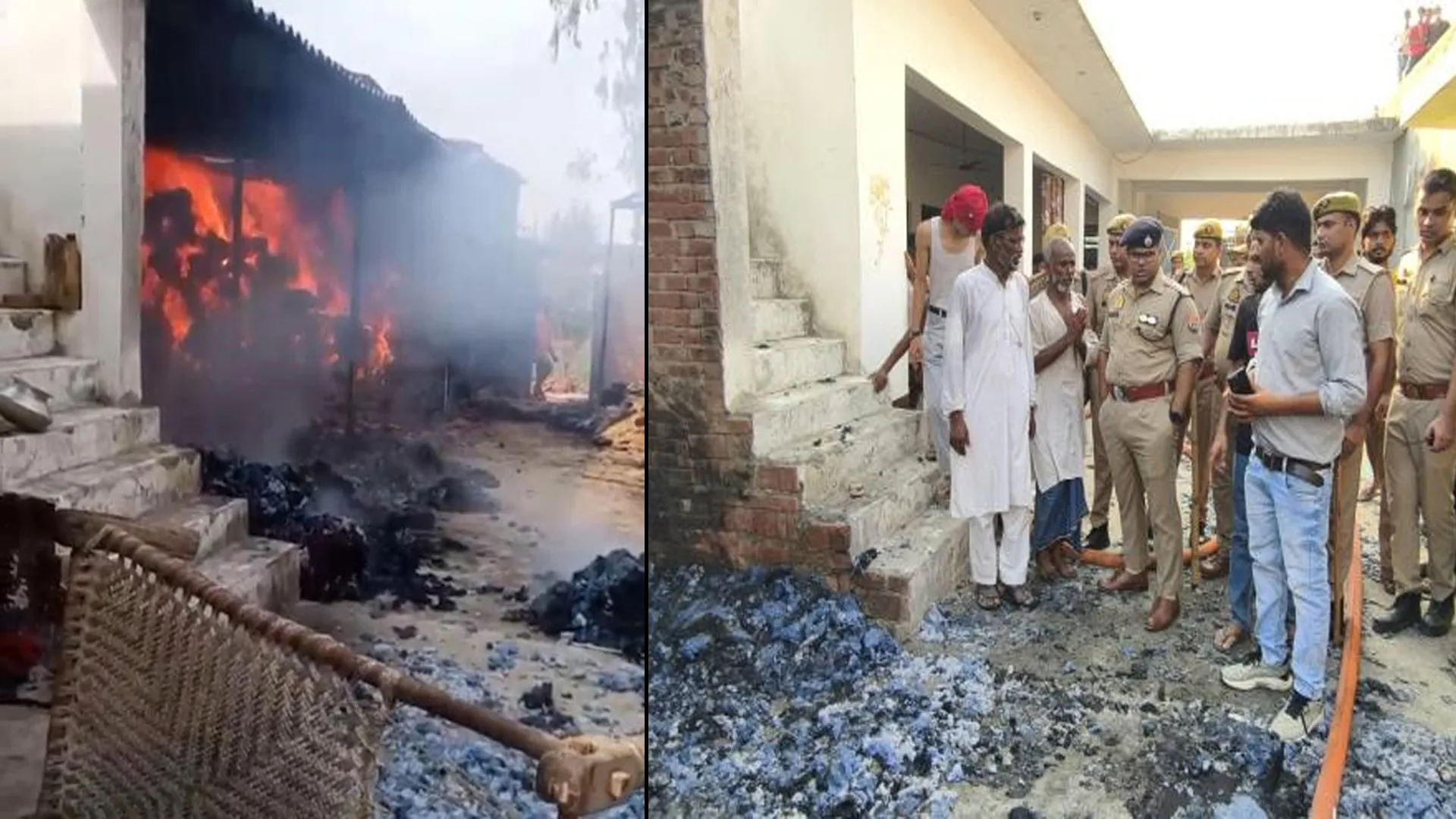 अमरोहा : दौलतपुर में बवाल, घर में घुसकर लगाई आग, तोड़फोड़, मारपीट