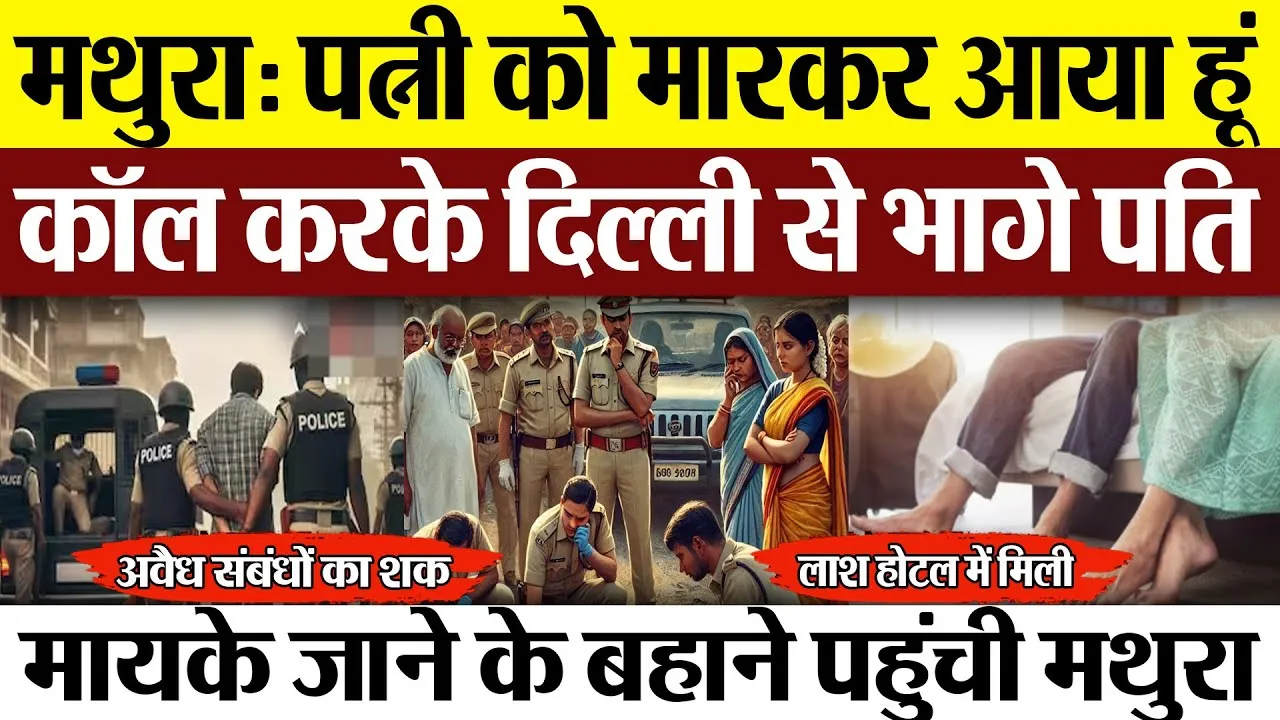 Mathura News : मथुरा: पत्नी को मारकर आया हूं... कॉल करके दिल्ली से भागे पति, अवैध संबंधों का शक