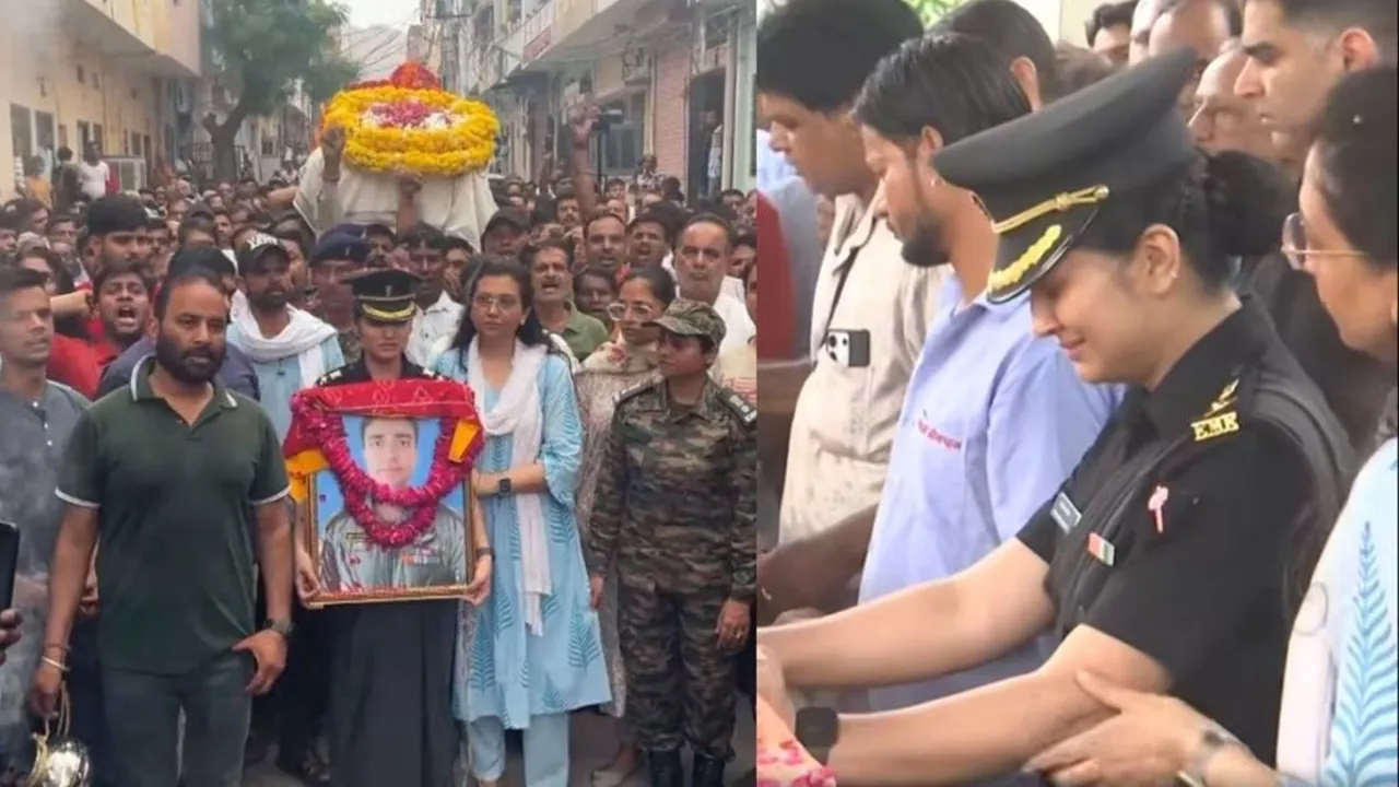  आंखों में आंसू, हाथों में तस्वीर, लेफ्टिनेंट कर्नल पत्नी ने केदारनाथ हेलीकॉप्टर दुर्घटना में शहीद पायलट पति को वर्दी में दी अंतिम विदाई