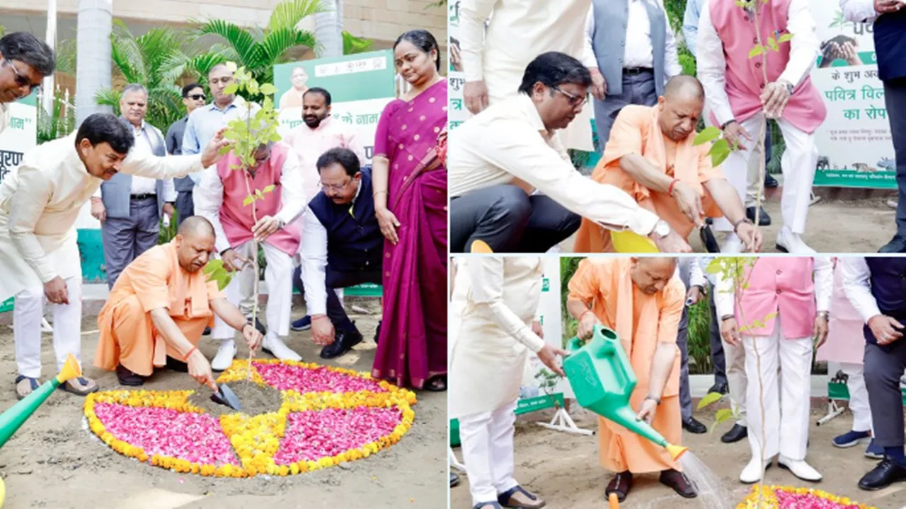 World Environment Day: विश्व पर्यावरण दिवस पर CM योगी ने रोपा बिल्व वृक्ष का पौधा, 'एक पेड़ मां के नाम' अभियान का किया शुभारंभ
