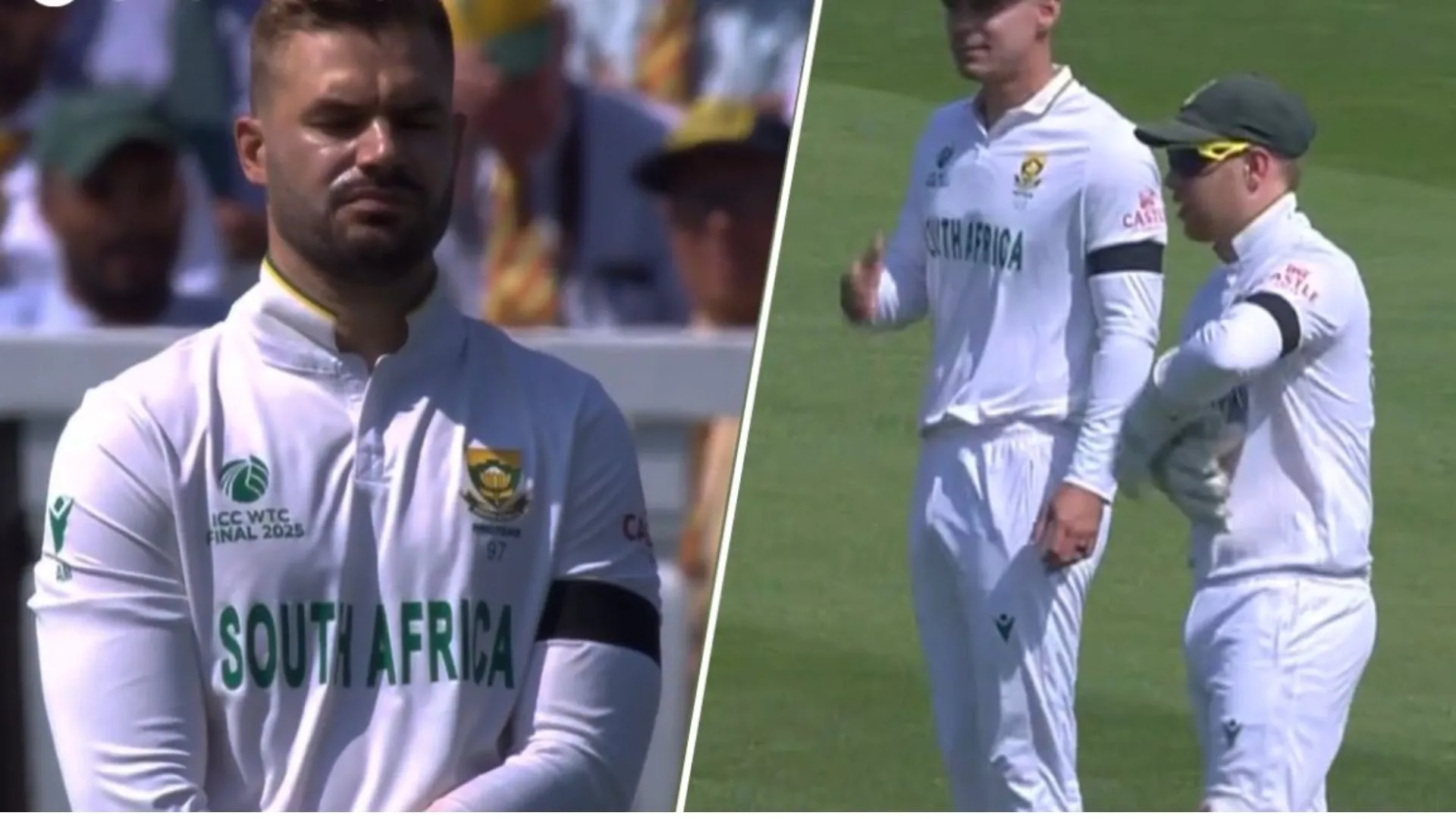 Ahmedabad plane crash: काली पट्टी बांधकर WTC Final में उतरे खिलाड़ी, रखा 1 मिनट का मौन, टीम इंडिया ने जताया शोक