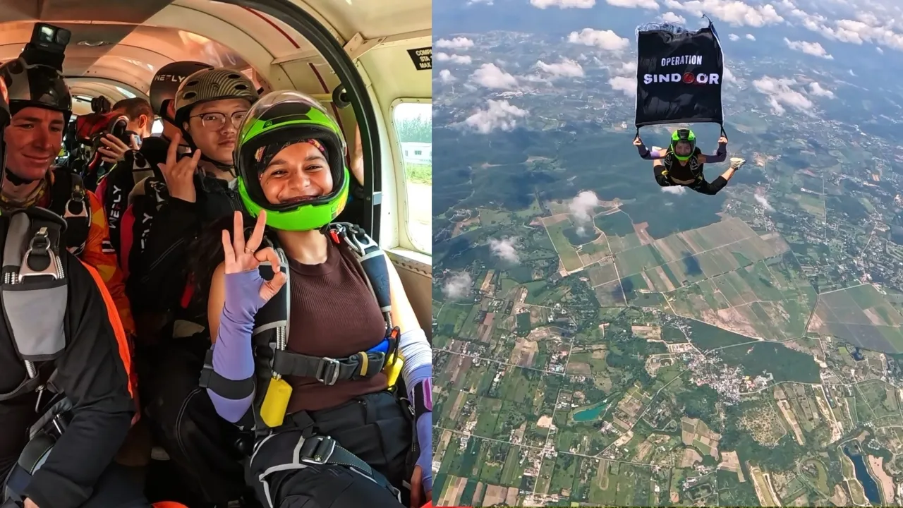Prayagraj : स्काई ड्राइवर अनामिका ने 14,000 फीट से फहराया ऑपरेशन सिंदूर का झंडा