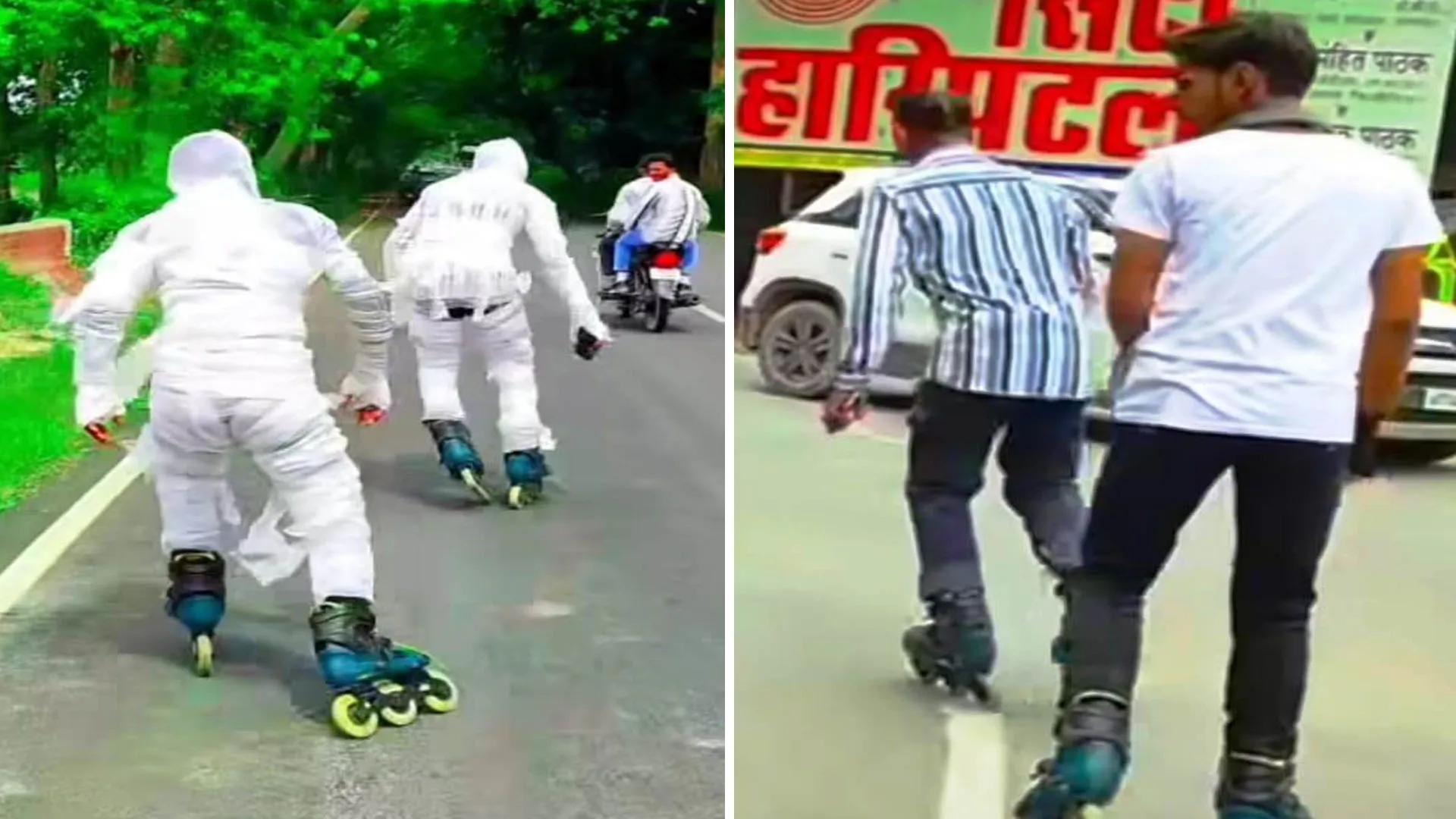 पीलीभीत: जान की नहीं परवाह...हैवी ट्रैफिक के बीच स्केटिंग कर जान जोखिम में डाल रहे रीलबाज