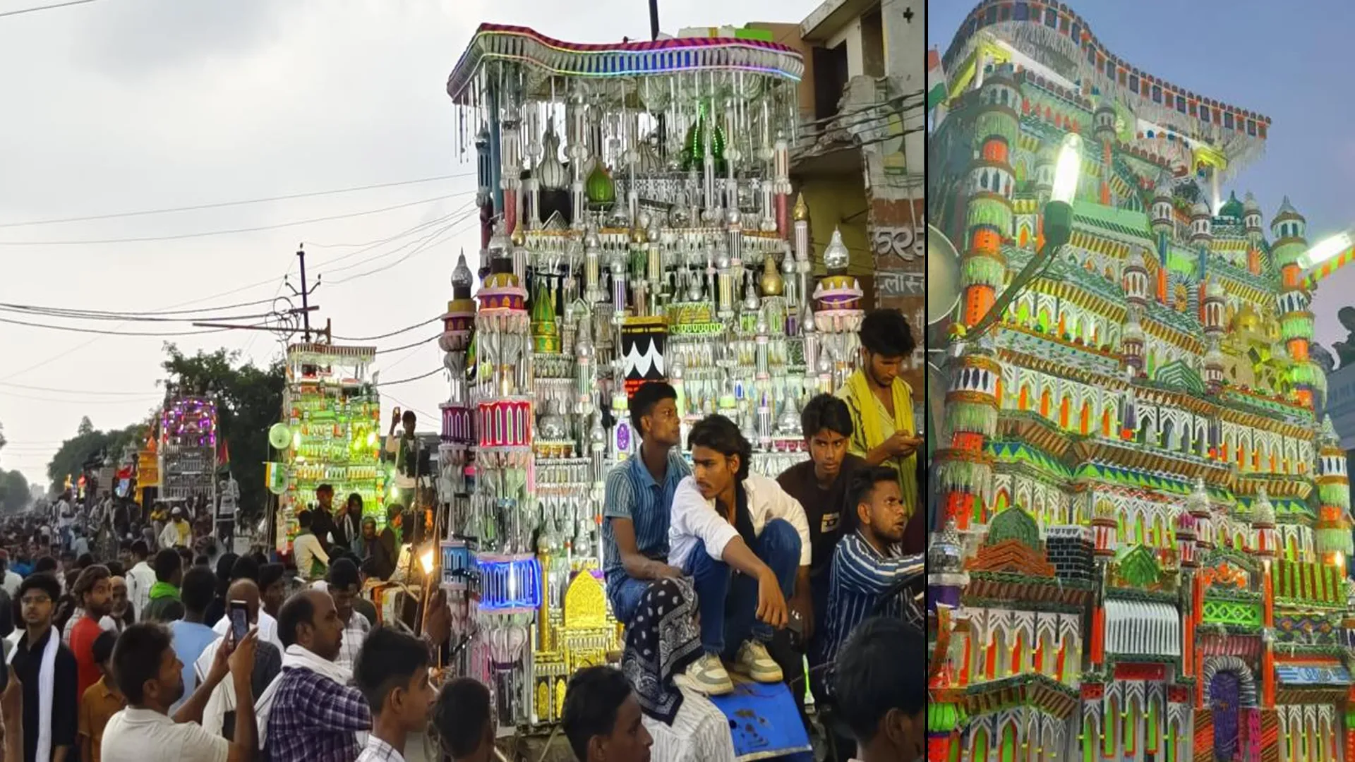 संभल : रंजोगम के बीच निकले ताजियों के जुलूस, डीएम और एसपी ने देखे इंतजाम