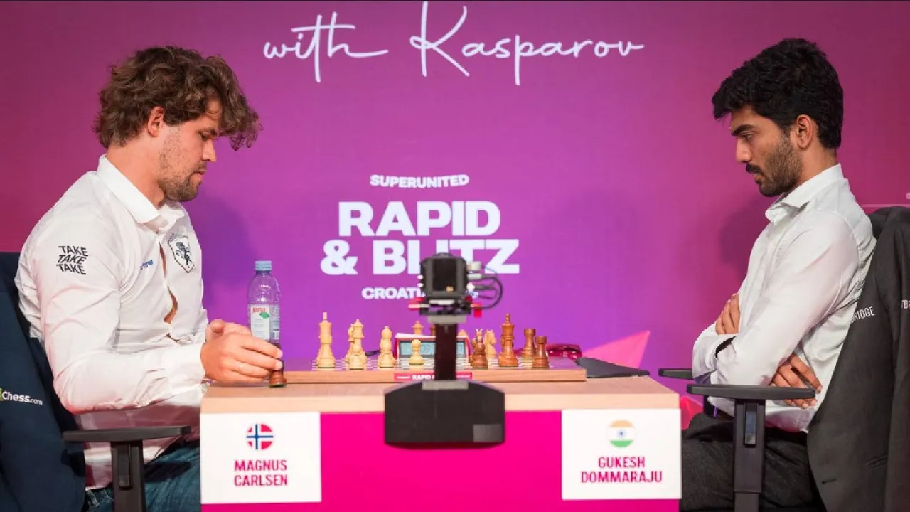 गुकेश ने कार्लसन को हराया, सुपर युनाइटेड रैपिड और ब्लिटज में बनाई बढत