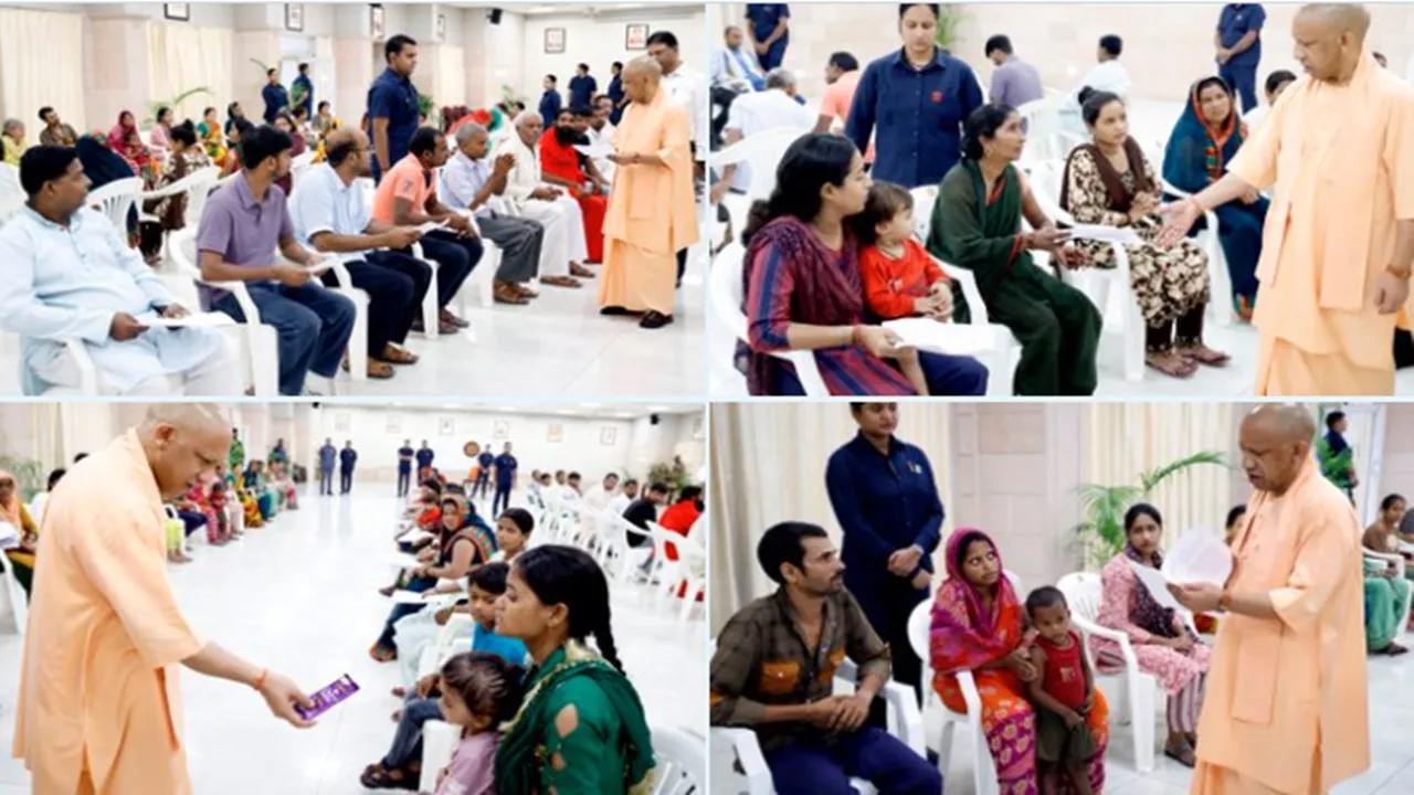 जनता दर्शन: CM योगी ने सुनी लोगों की समस्याएं, बच्चों कों बांटी टॉफी-चॉकलेट