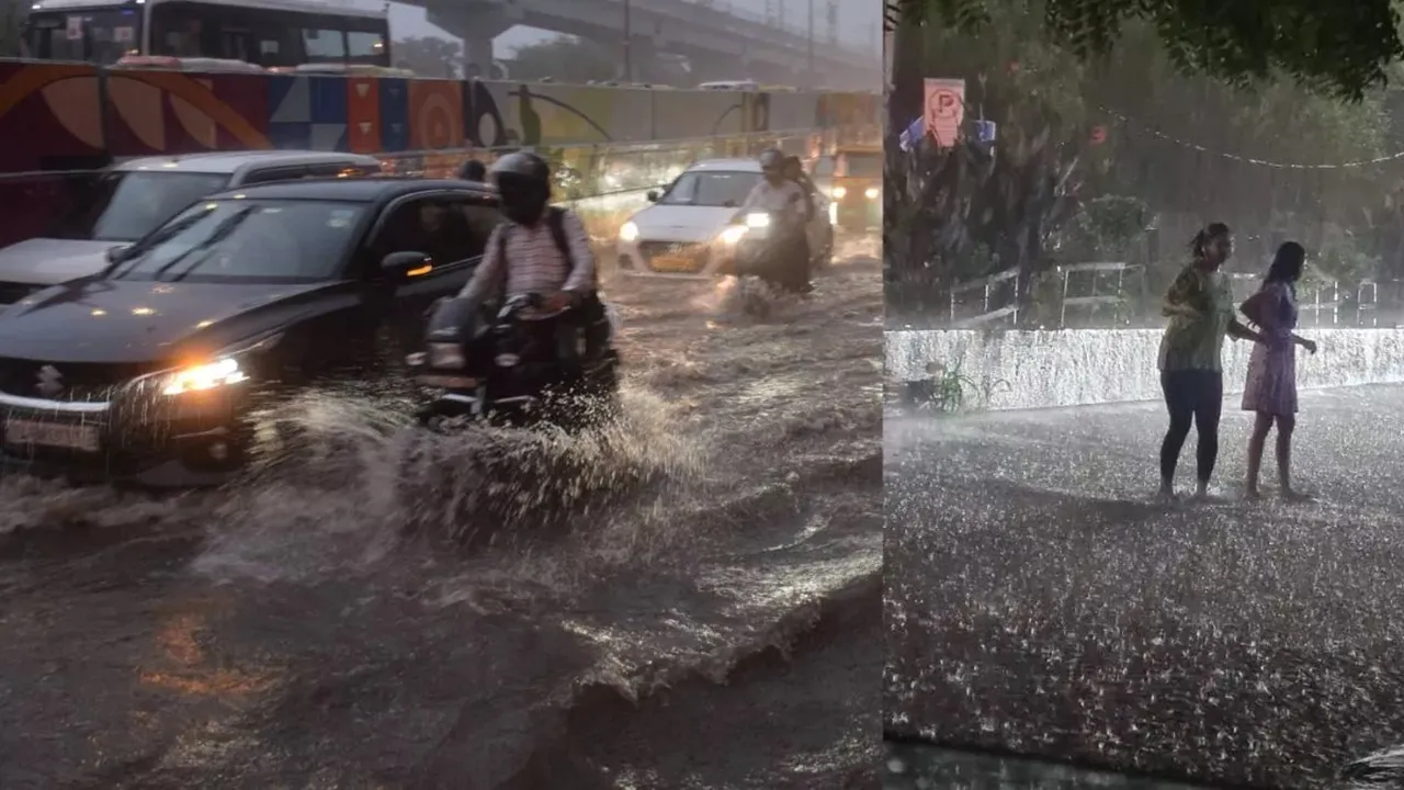 भारी बारिश से थमा गुरुग्राम: सड़कें और रिहायशी इलाके जलमग्न, यातायात बाधित 