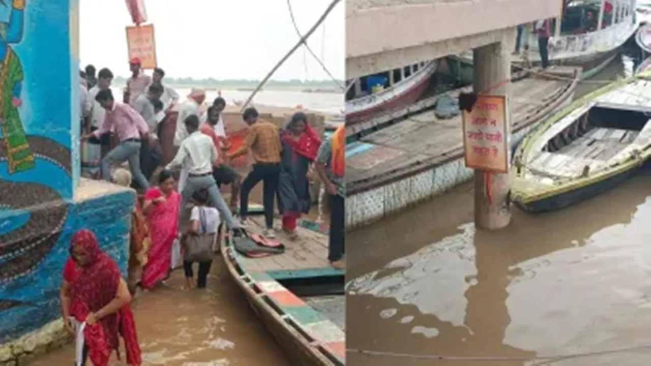 वाराणसी में गंगा उफान पर, नावों और मोटर बोट से गंगा आरती देखने पर प्रतिबंध, हरिश्चंद्र घाट जलमग्न, गलियों में हो रहा शवदाह