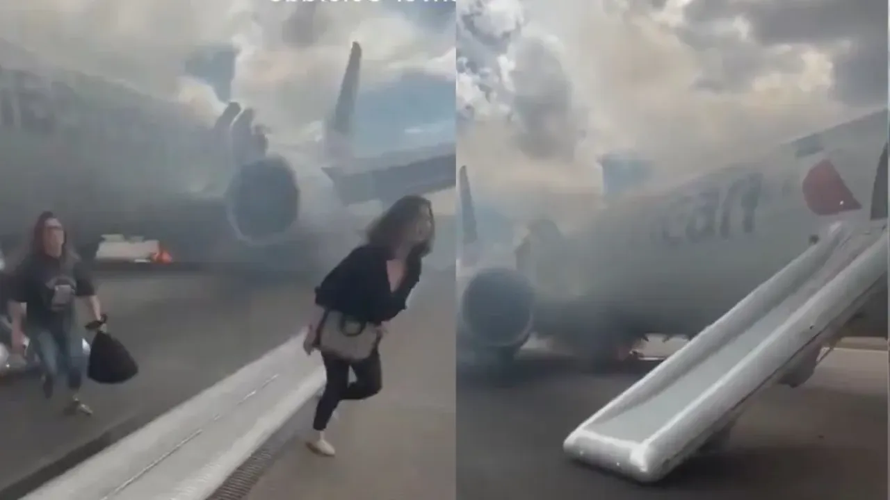 अमेरिका में फ्लाइट का लैंडिंग गियर हुआ फेल, पिछले हिस्से में लगी आग, बाल-बाल बची 179 लोगों की जान